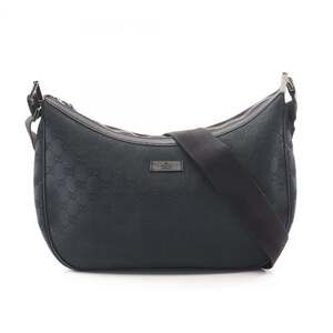 GUCCI Authentic Black Leather Shoulder Bag